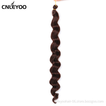 Dark Brown Deep Wave Bulk Hair 20Inch Pre-twisted Synthetic Deep Hair Crochet Braids For Beauty